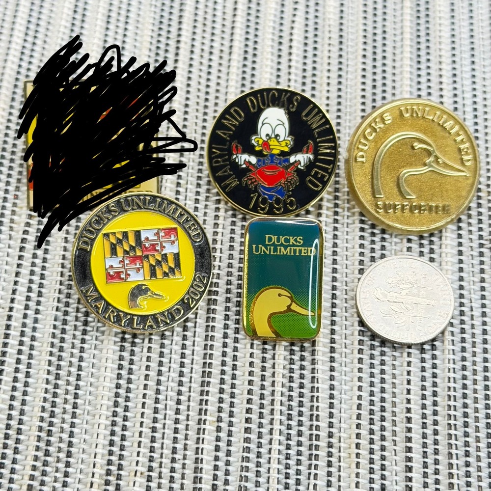 Ducks Unlimited Maryland Lapel Pin Lot 1995 2002 Enamel Hat Pins Supporter Set